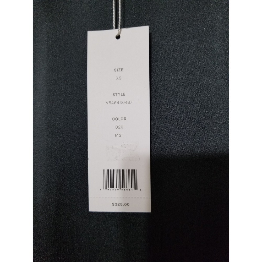 NWT Vince Knot Paneled Silk Satin Midi Skirt in Mineral Stone Green Size XS $325 - Picture 15 of 16